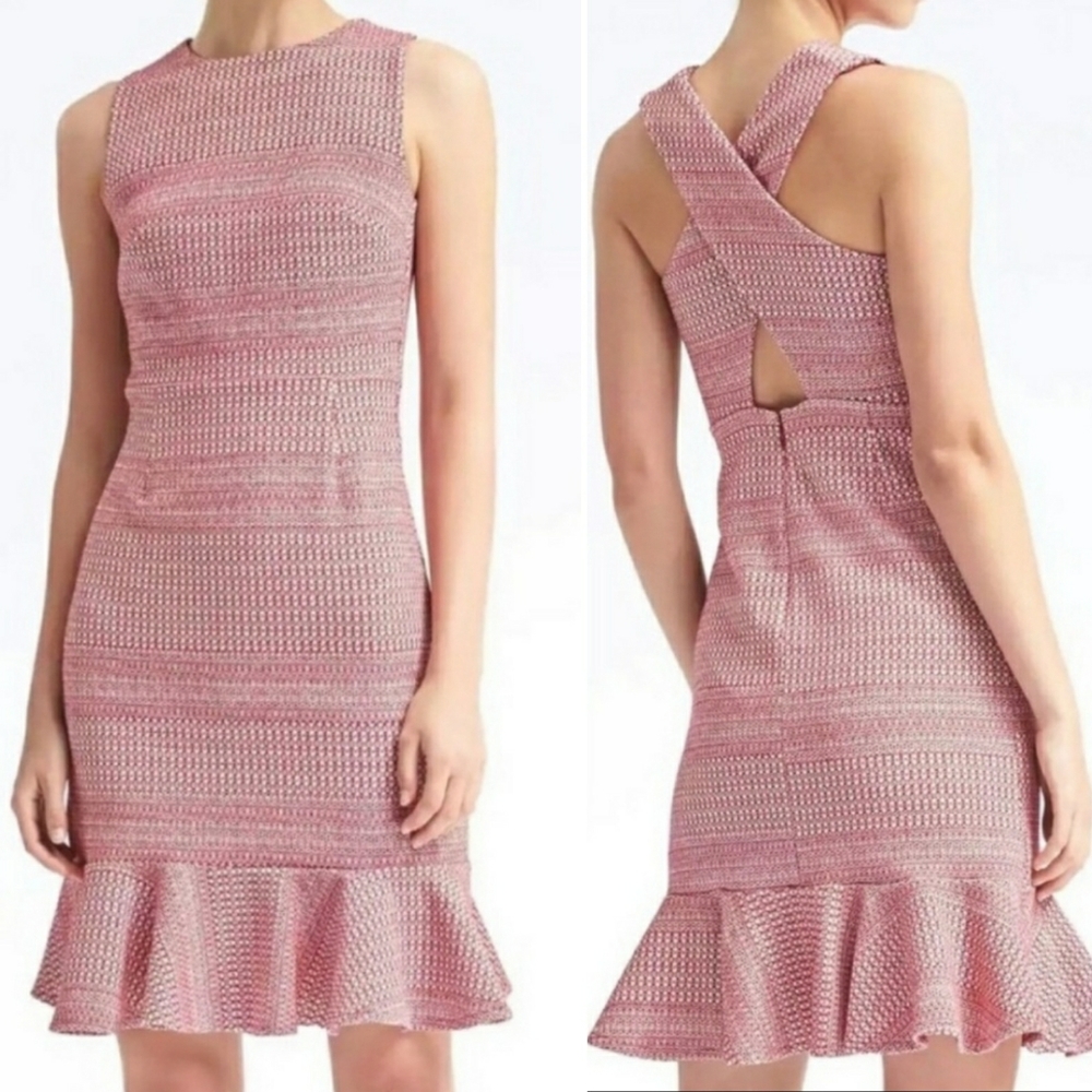 Banana Republic Petite Jacquard Crossback Dress, Size 8P